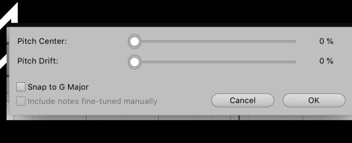Correct pitch macro ok